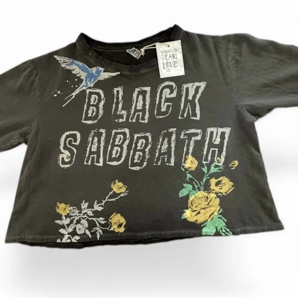 NWT! Magnolia Pearl Gray Black Sabbath Graphic Sweatshirt Floral ~ OS - Picture 8 of 15
